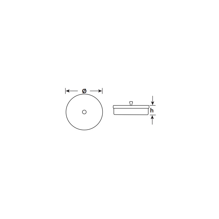 Width and height of a round metal box